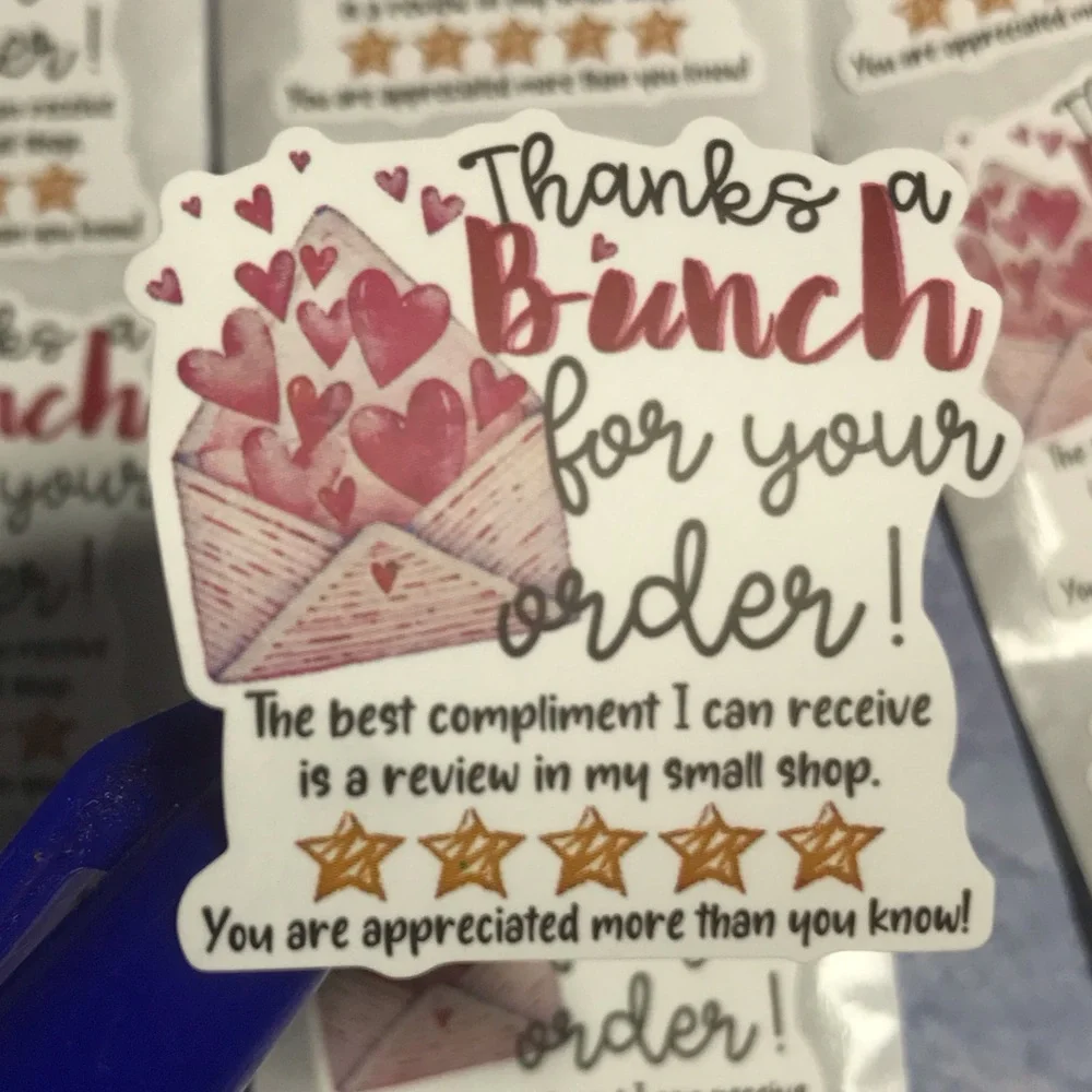200 thanks a bunch thank you stickers 1.5”